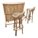 Tabourets de bar tiki en bambou courbés, bar à cocktails vintage