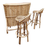 Curved bamboo tiki bar stools vintage cocktail bar