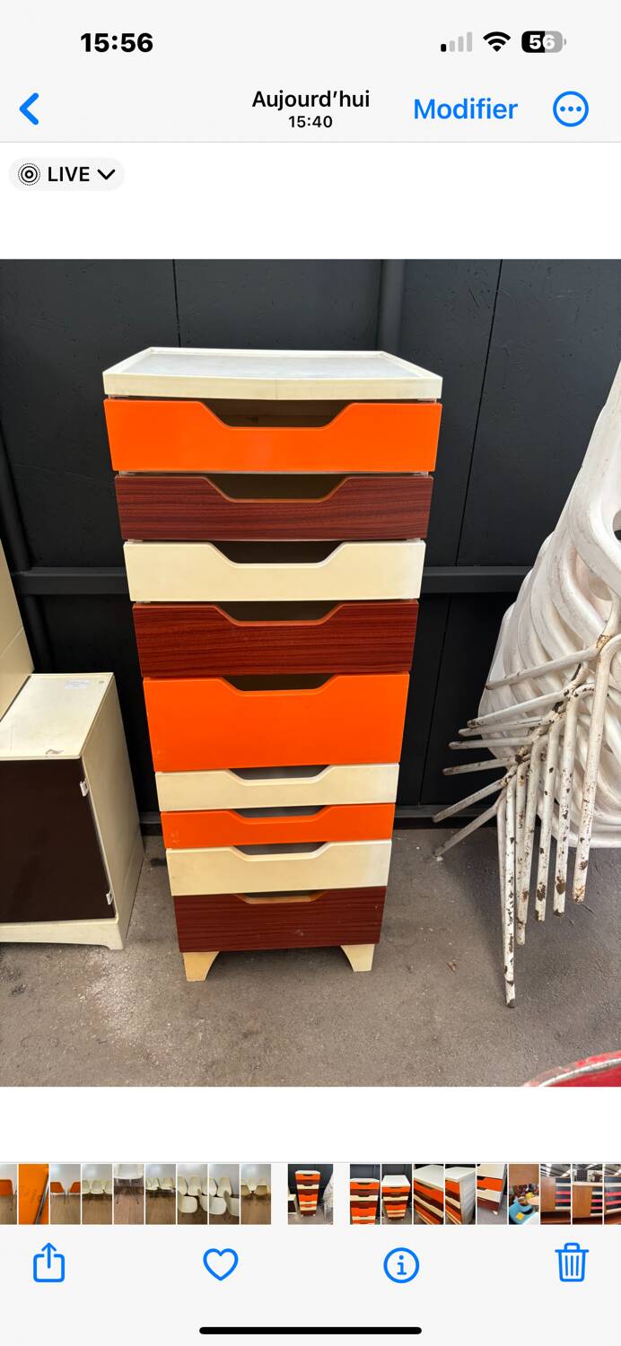 Plastic chest of drawers 1970