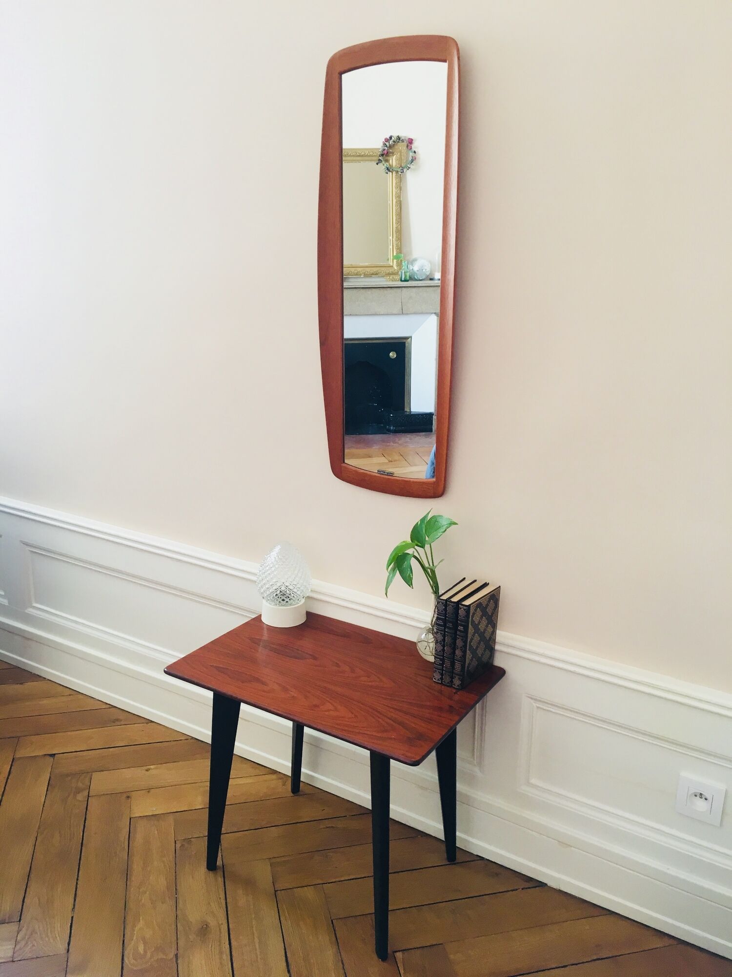 Mirror scandinavian teak, Östen and Uno Kristiansson 1950