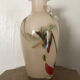 Sulfur glass vase with artistic polychrome inclusion 20.5 cm