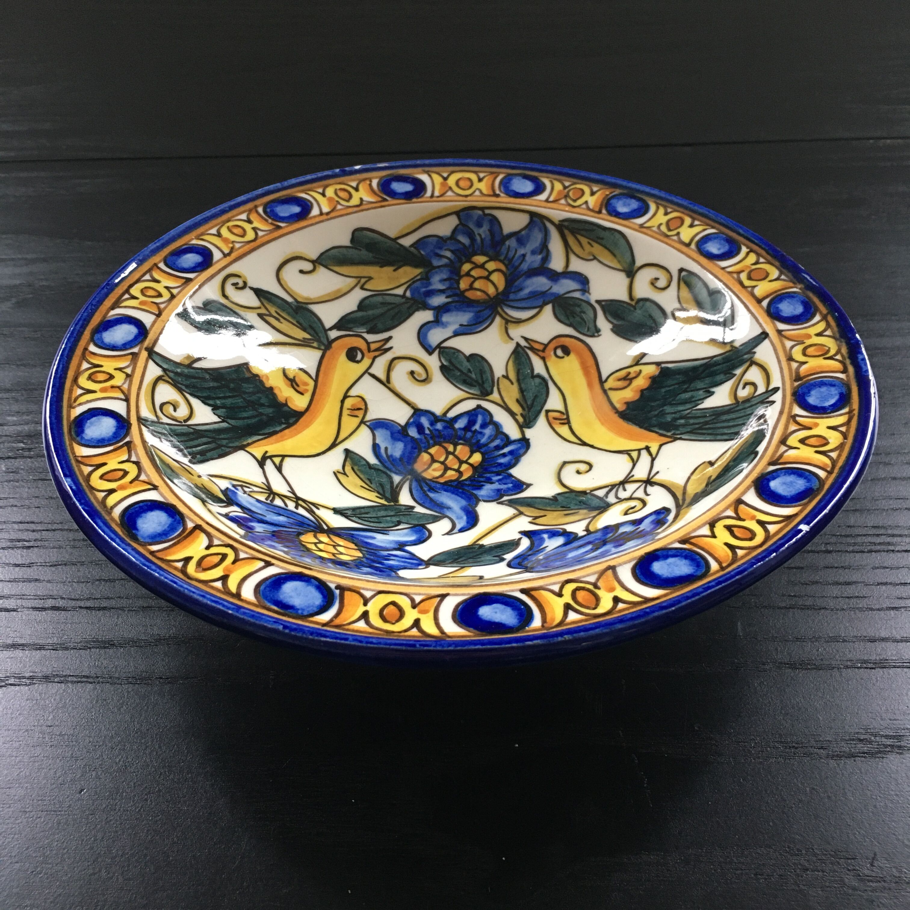 Dish floral decoration and birds