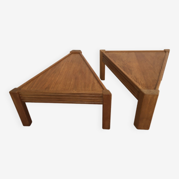 Pair of modular side tables brutalist 60s