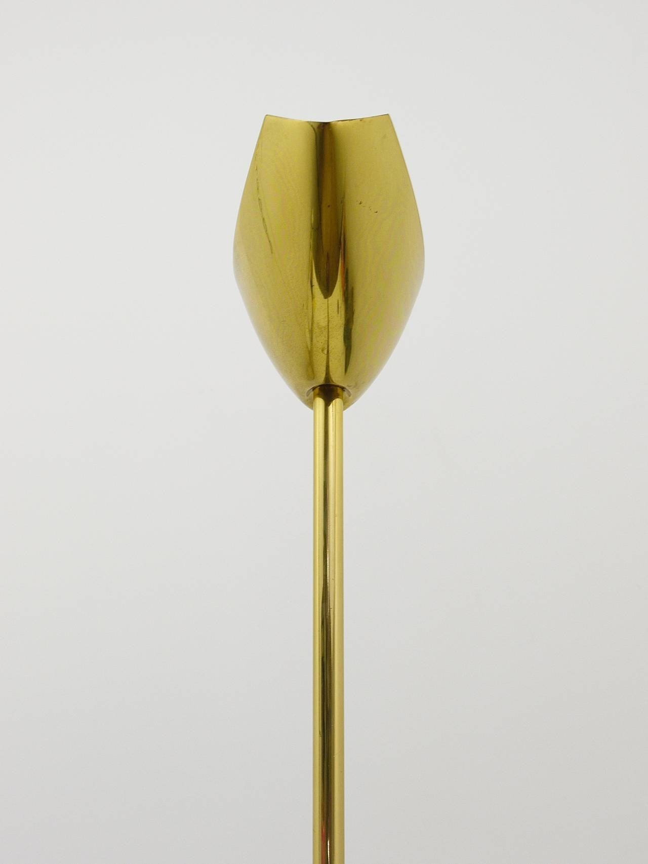 Postmodern floor lamp in brass and wood by Rodolfo Dordoni, Italy, 1980s.