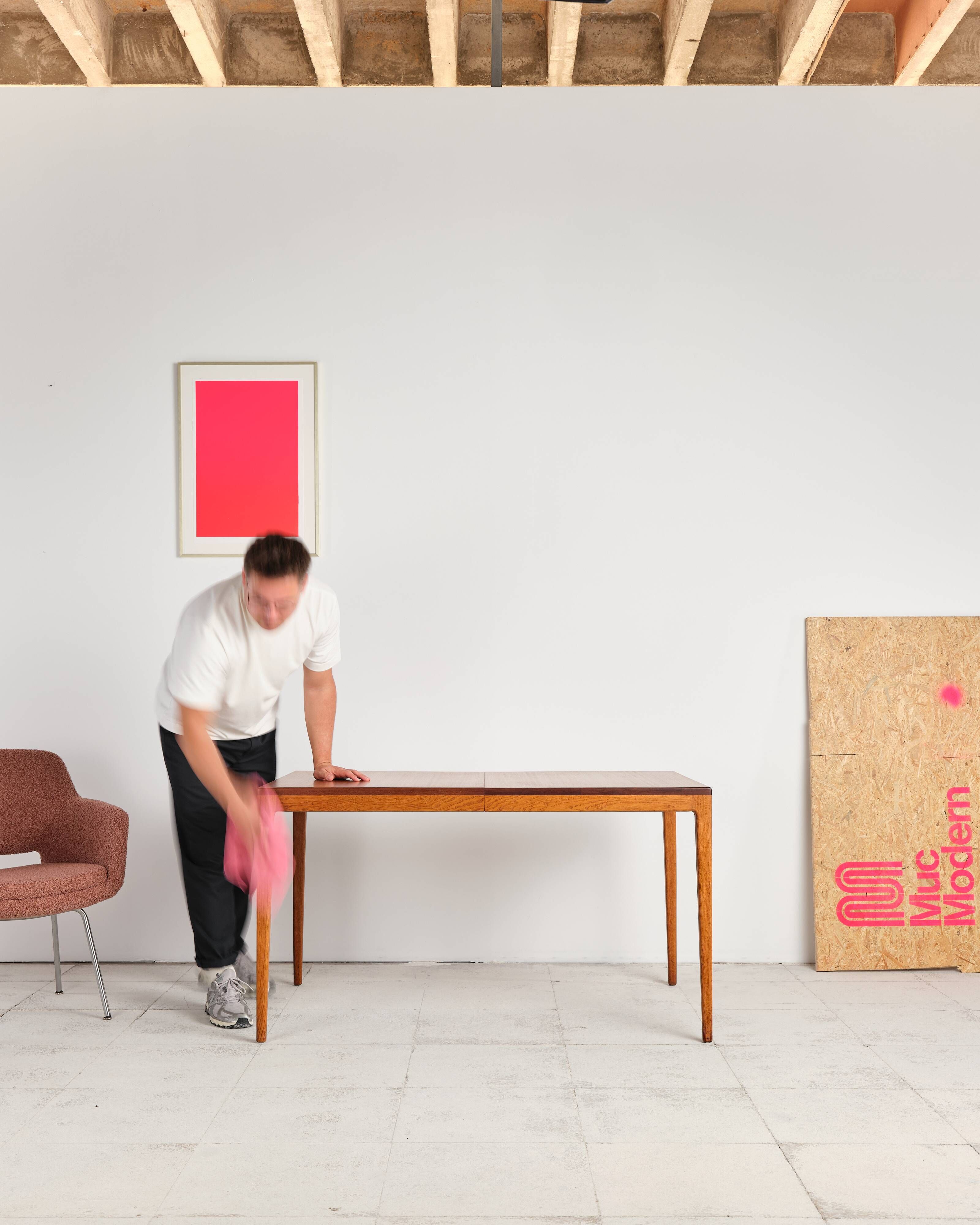 Table extensible en teck par Hartmut Lohmeyer pour Wilkhahn