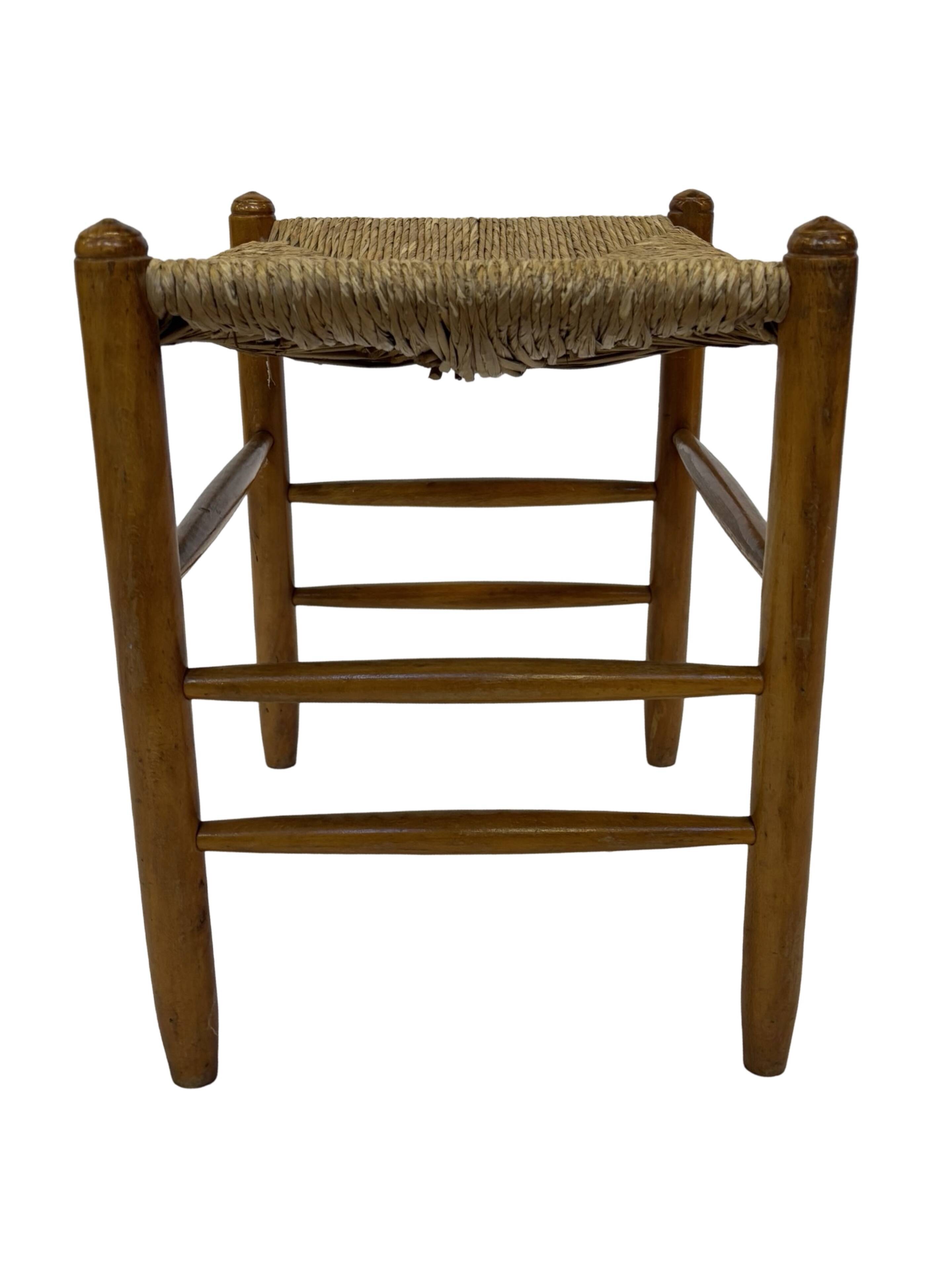 Vintage Stool Danish Papercord Rope Stool Mid Century Ottoman