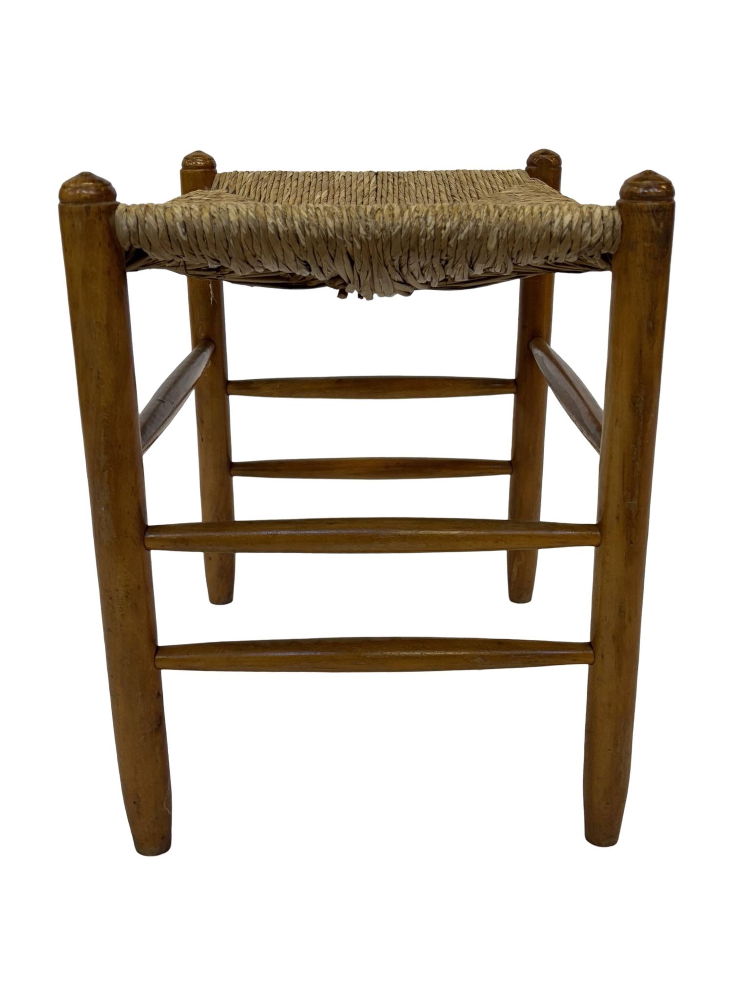 Tabouret vintage en corde de papier danois tabouret ottoman du milieu du siècle