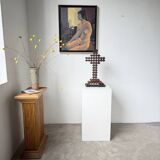 Crucifix sculpture Tramp Art 1900