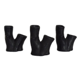 Trio of ceramic vases shaped like tree trunks, signed and numbered