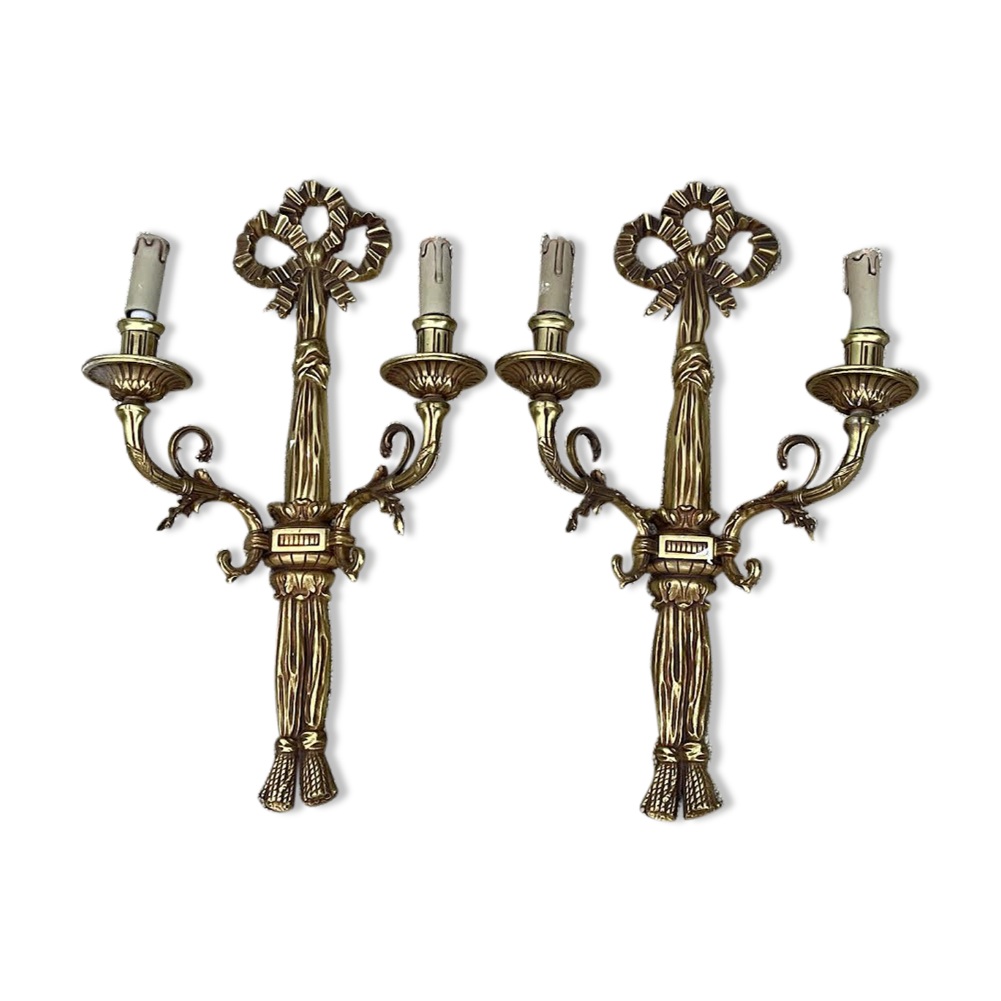 Paire d'appliques en bronze doré