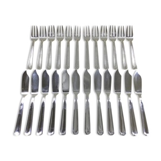 12 art deco fish cutlery