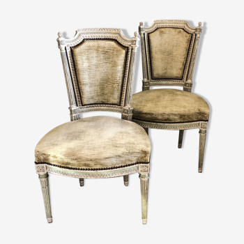 Pair of Louis XVI style chairs, nineteenth century