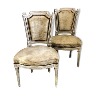 Pair of Louis XVI style chairs, nineteenth century