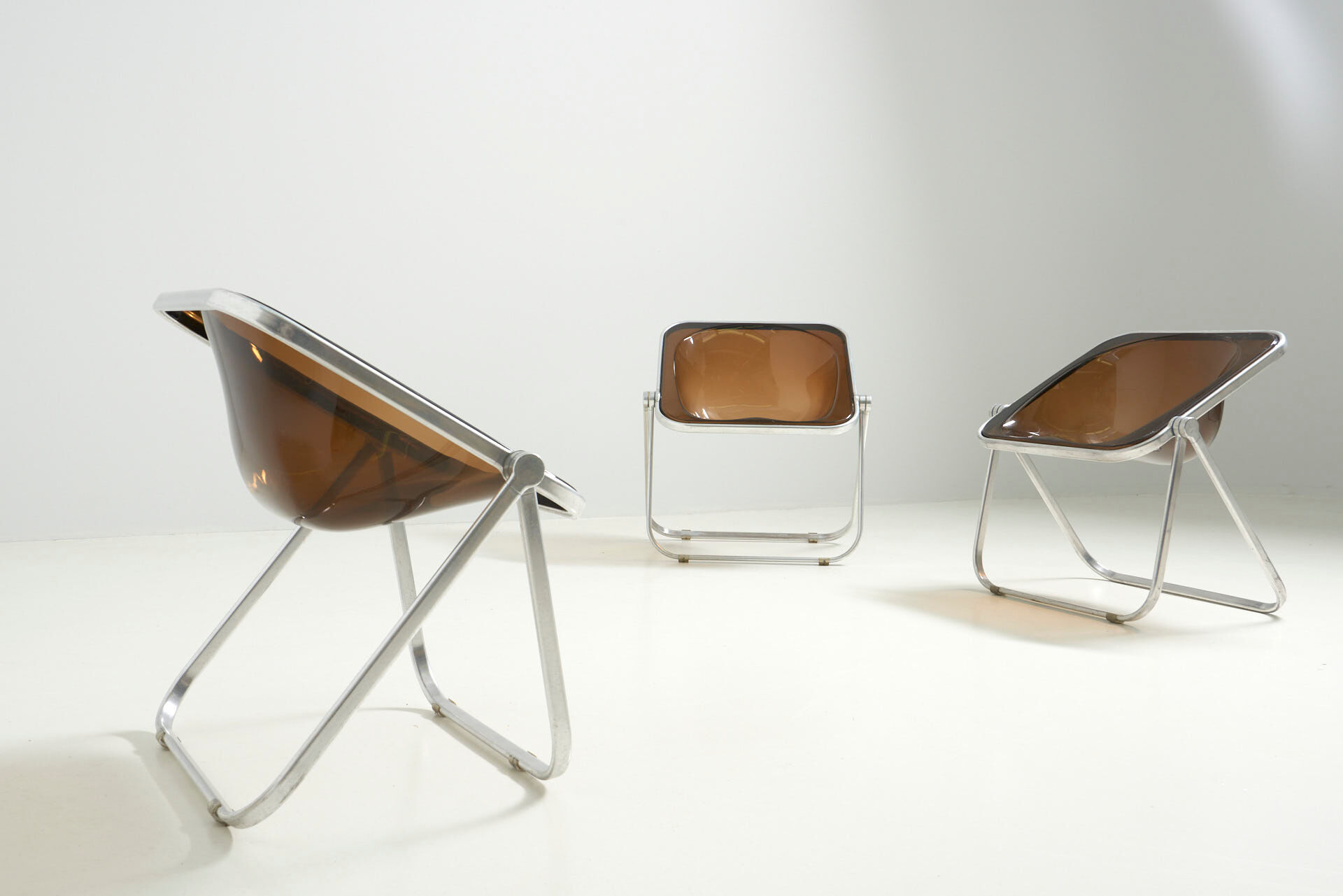 Set of Three 'Plona' Chairs by Giancarlo Piretti for Castelli, Italy - 1970's