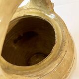 Antique Provençal jug / goat, in yellow glazed terracotta