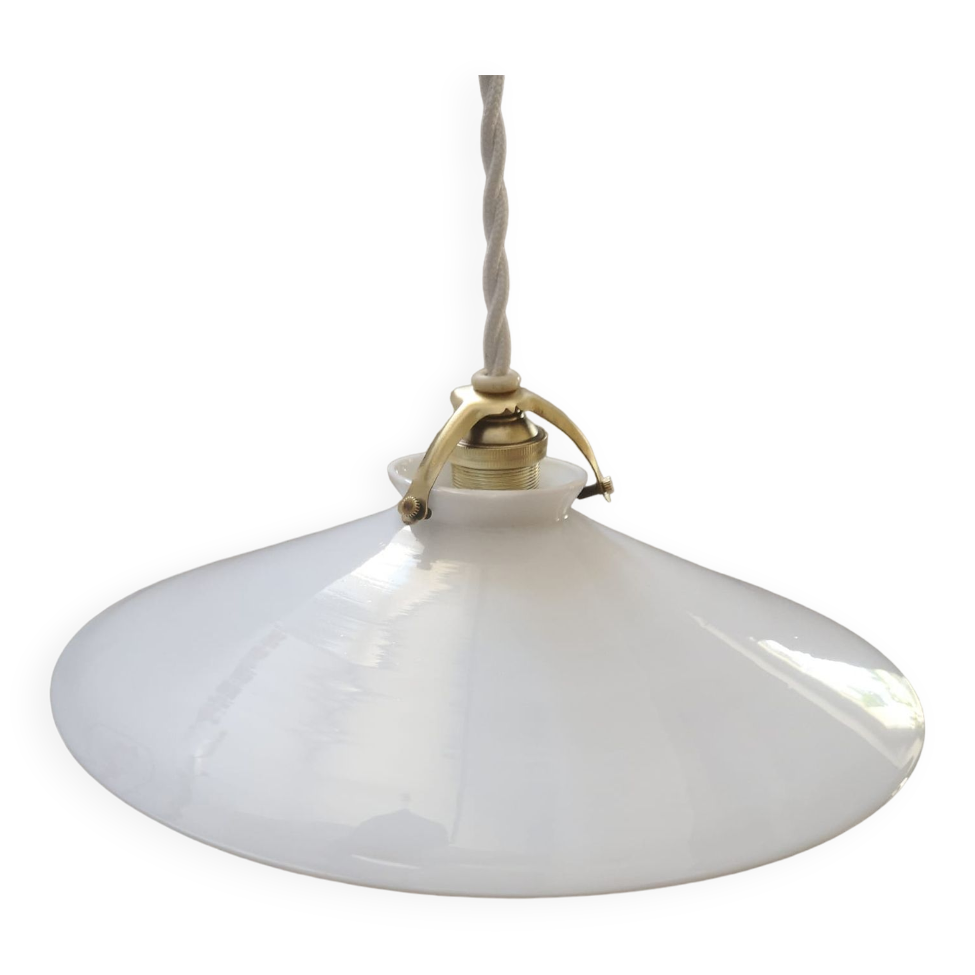 Suspension en opaline art déco 1930
