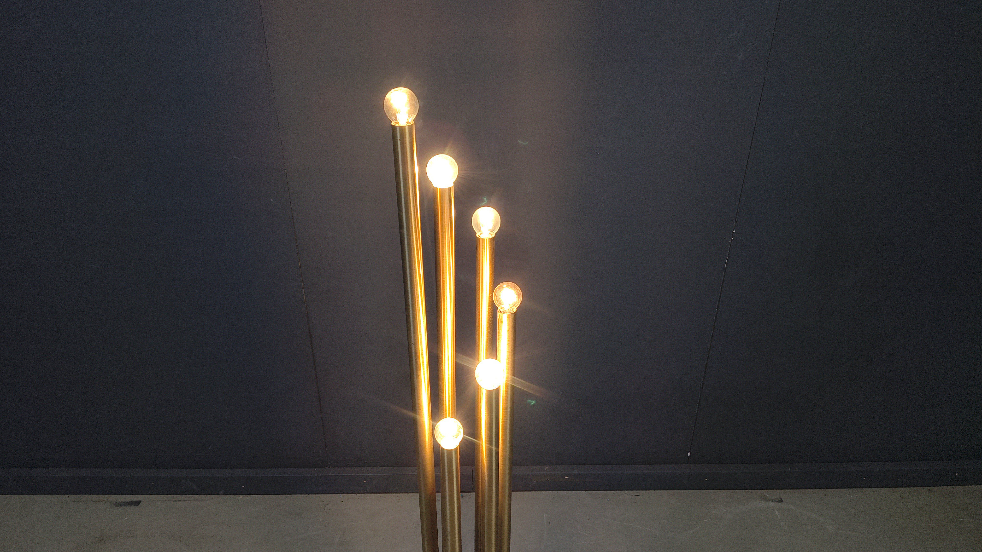 Vintage brass floor lamp, 1970s