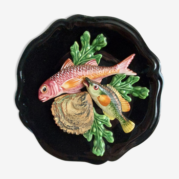 Slurry plate decoration sea and fish