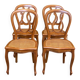 4 chaises de salle à manger cannées Louis Philippe bois courbé
