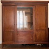 Louis Philippe bookcase 3 doors including the middle one with glass