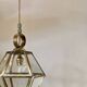 1950s pendant light, chain and brass ceiling light