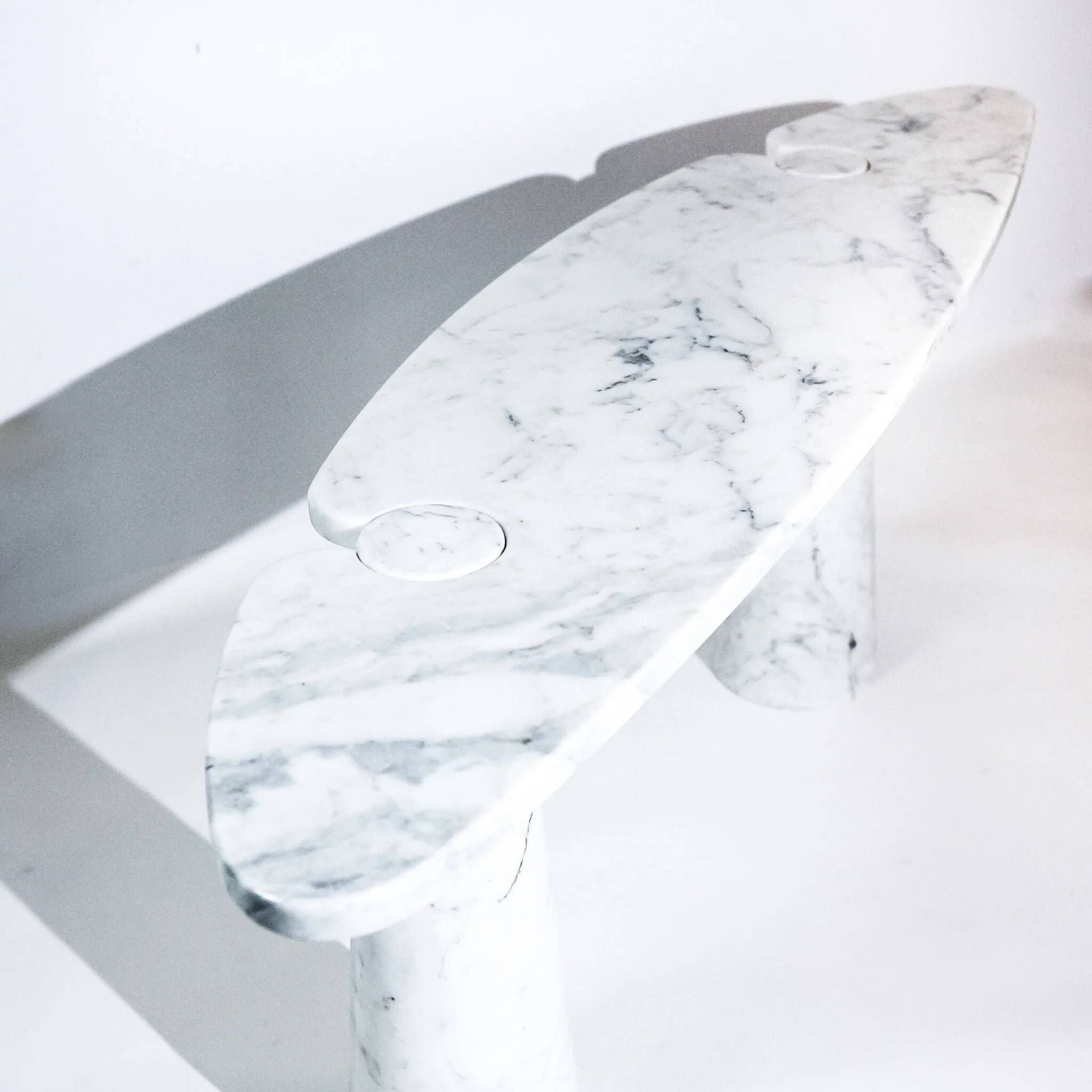 Vintage Eros console by Angelo Mangiarotti for Skipper (1970s) – white Carrara marble