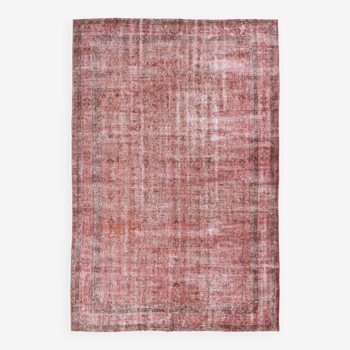 Tapis persan floral rouge pâle foncé 6x9, 198x297cm