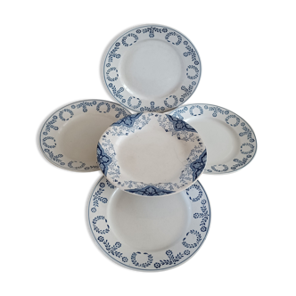 5 assiettes terre de fer Lunéville