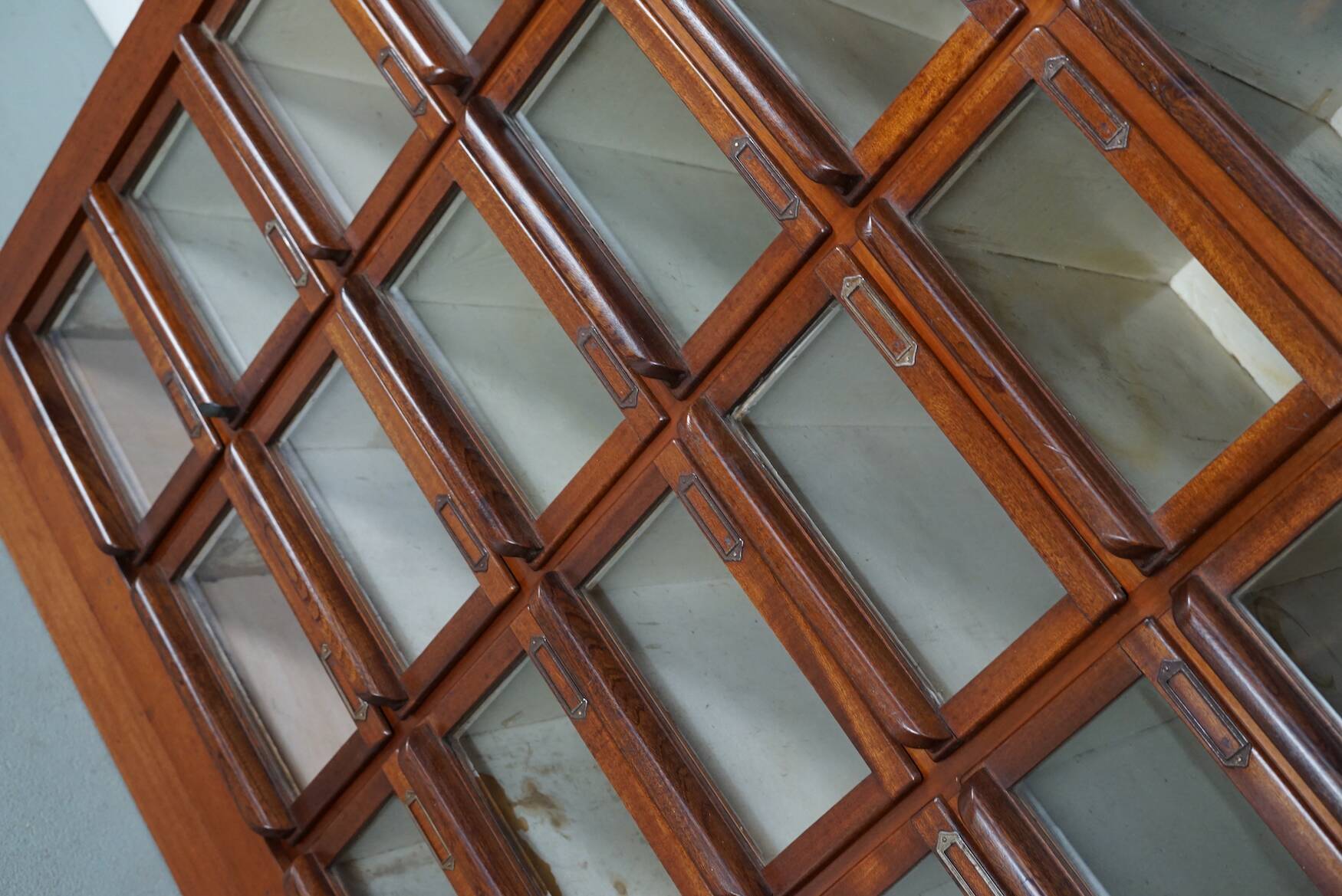Vintage Dutch Hardwood Haberdashery Shop Cabinet, 1930s