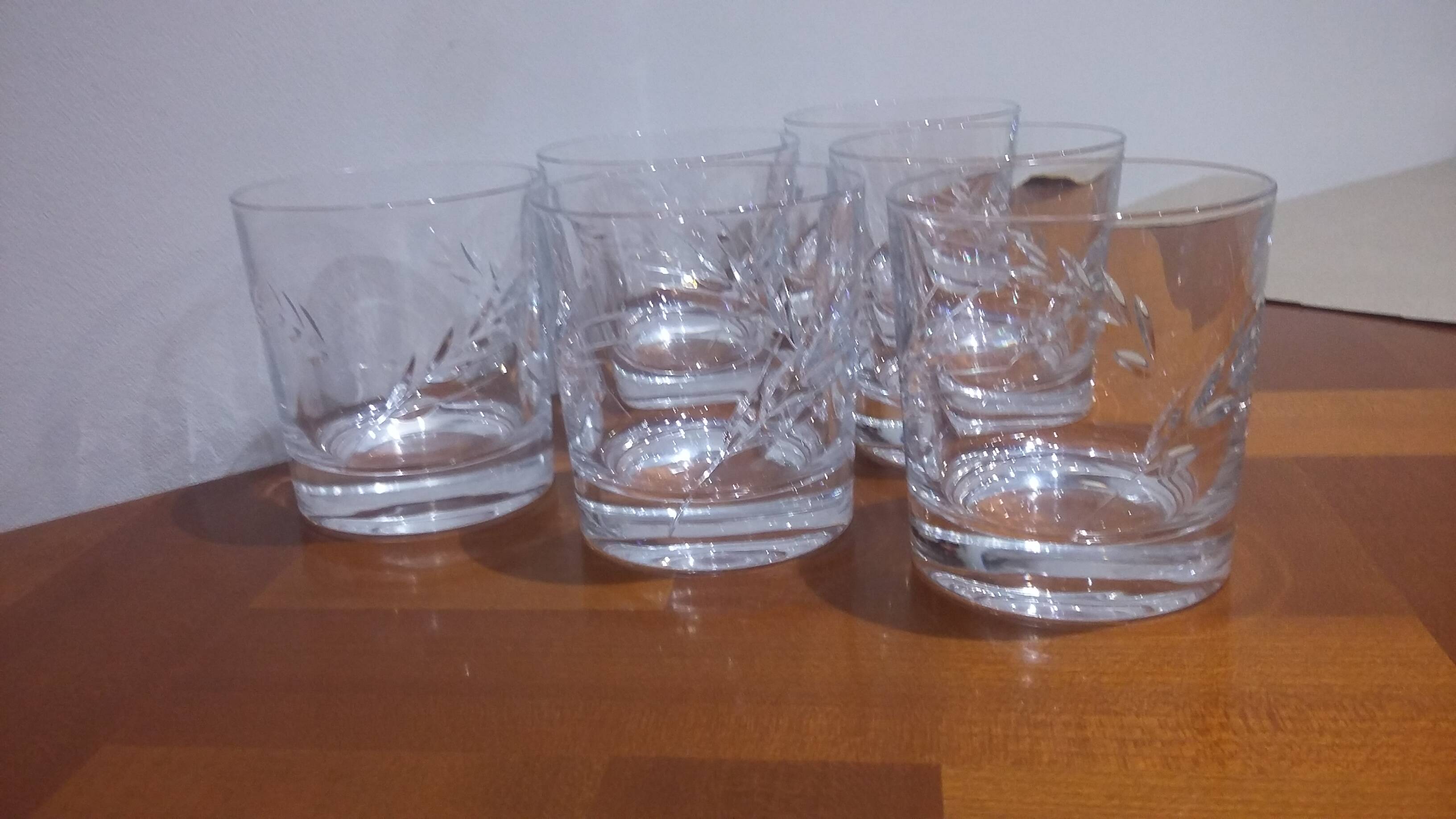 Très Joli Série De 6 Verre A Whisky Epi Fleury En Cristal D'arques