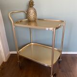 Chariot de service de régence du milieu du siècle en or de Kaymet, années 1950