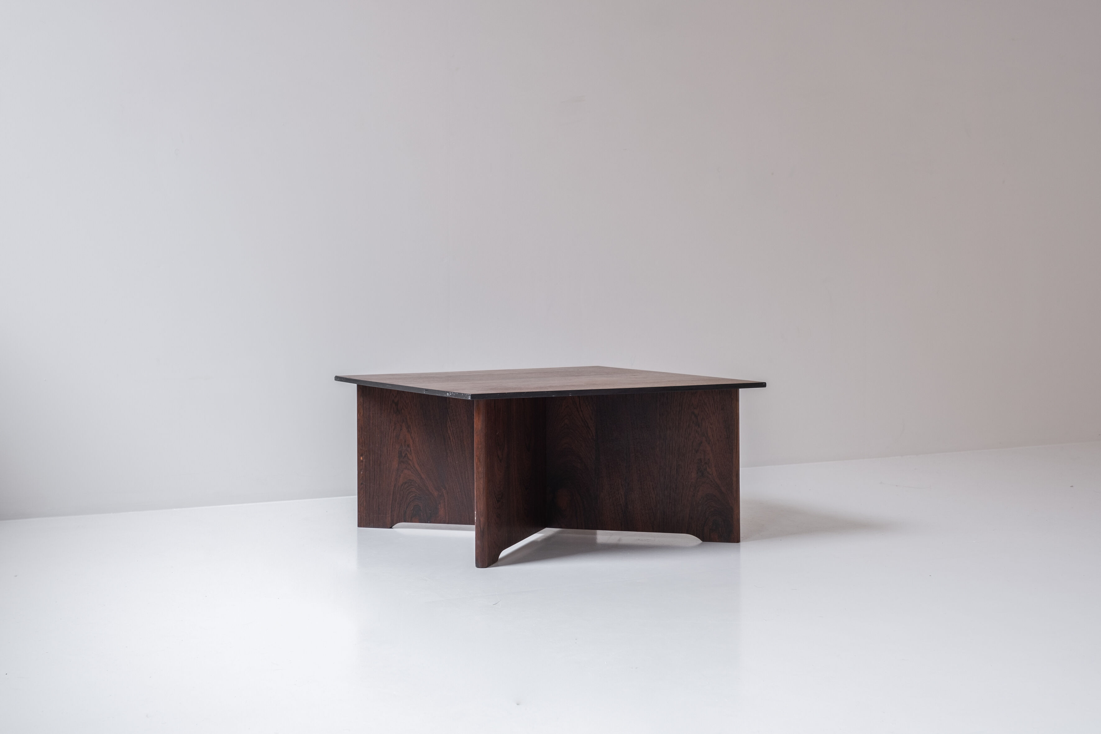 Rosewood square coffee table from Denmark, designed in the 1960s.