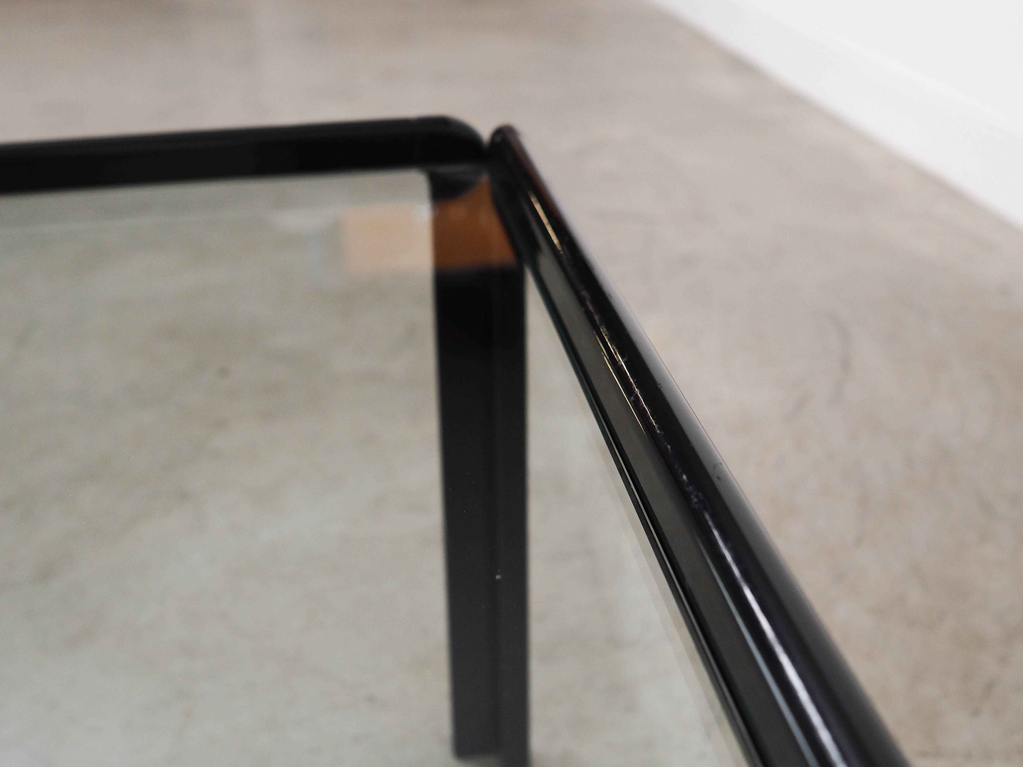 Square glass coffee table, Italian design, 1970s, made in Italy