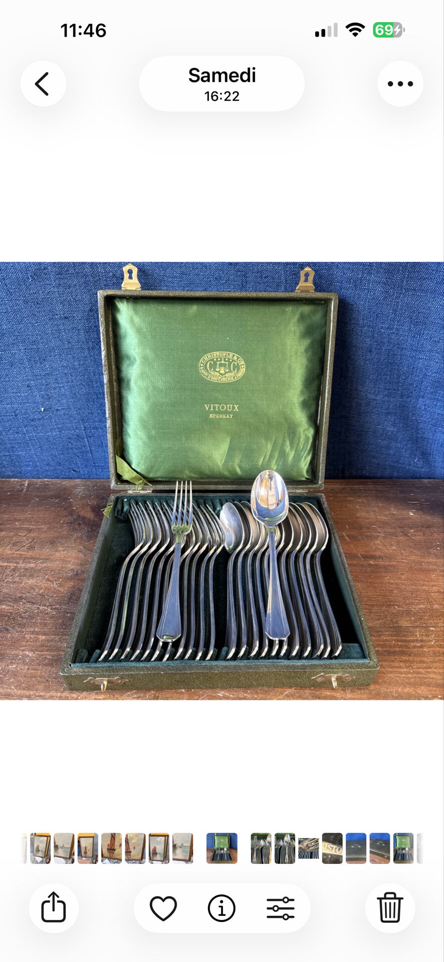 Christofle cutlery set model Boréal 24 pieces Silver-plated Metal Art D box