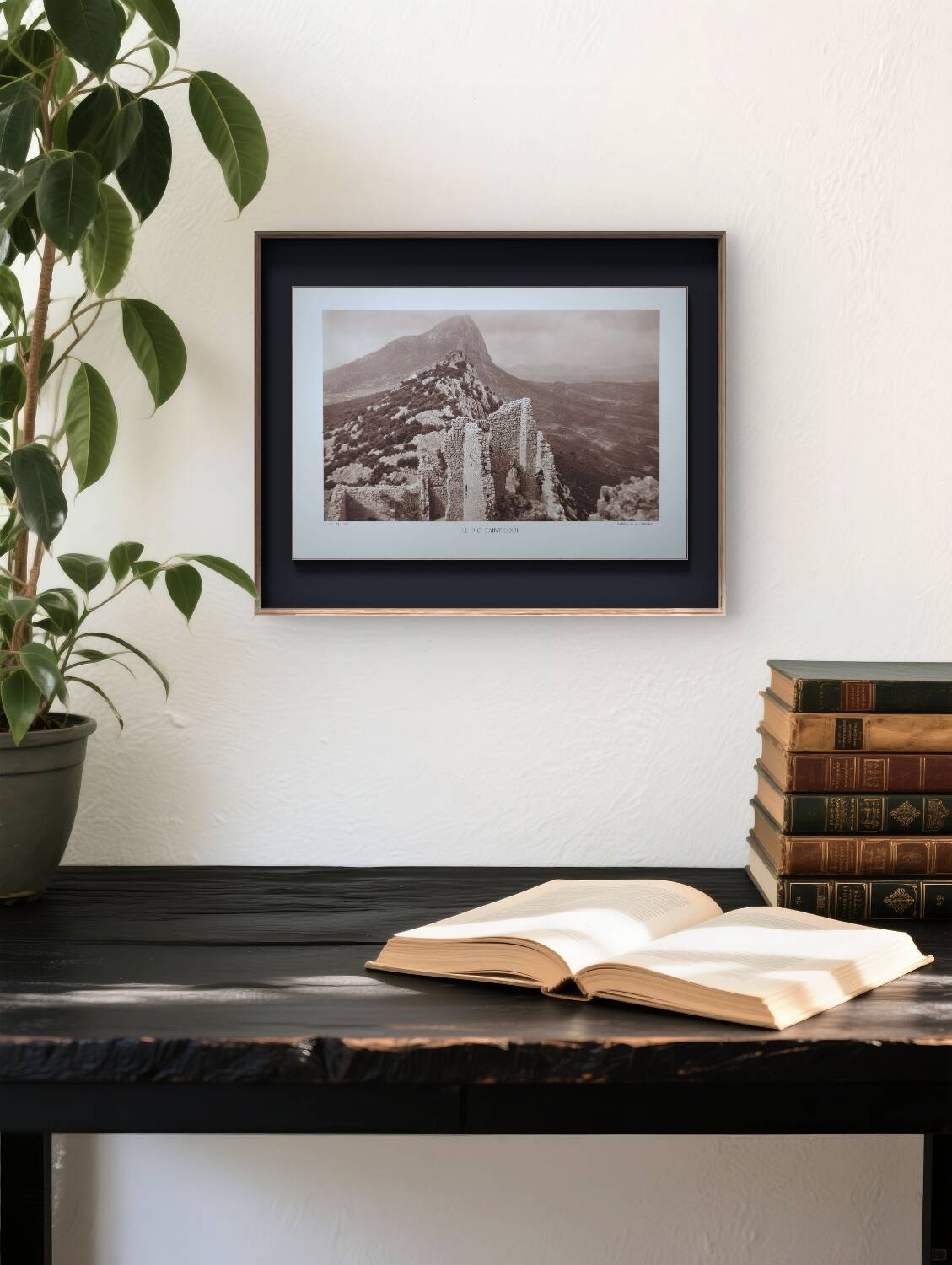 Pic Saint-Loup, vintage, photo plate printed in 1935.