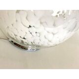 Contemporary scenographic murano white murano glass table lamp in 70's style