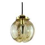 Lamp walking/suspension lamp large globe vintage molded glassware Murano smoked yellow