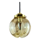 Lamp walking/suspension lamp large globe vintage molded glassware Murano smoked yellow