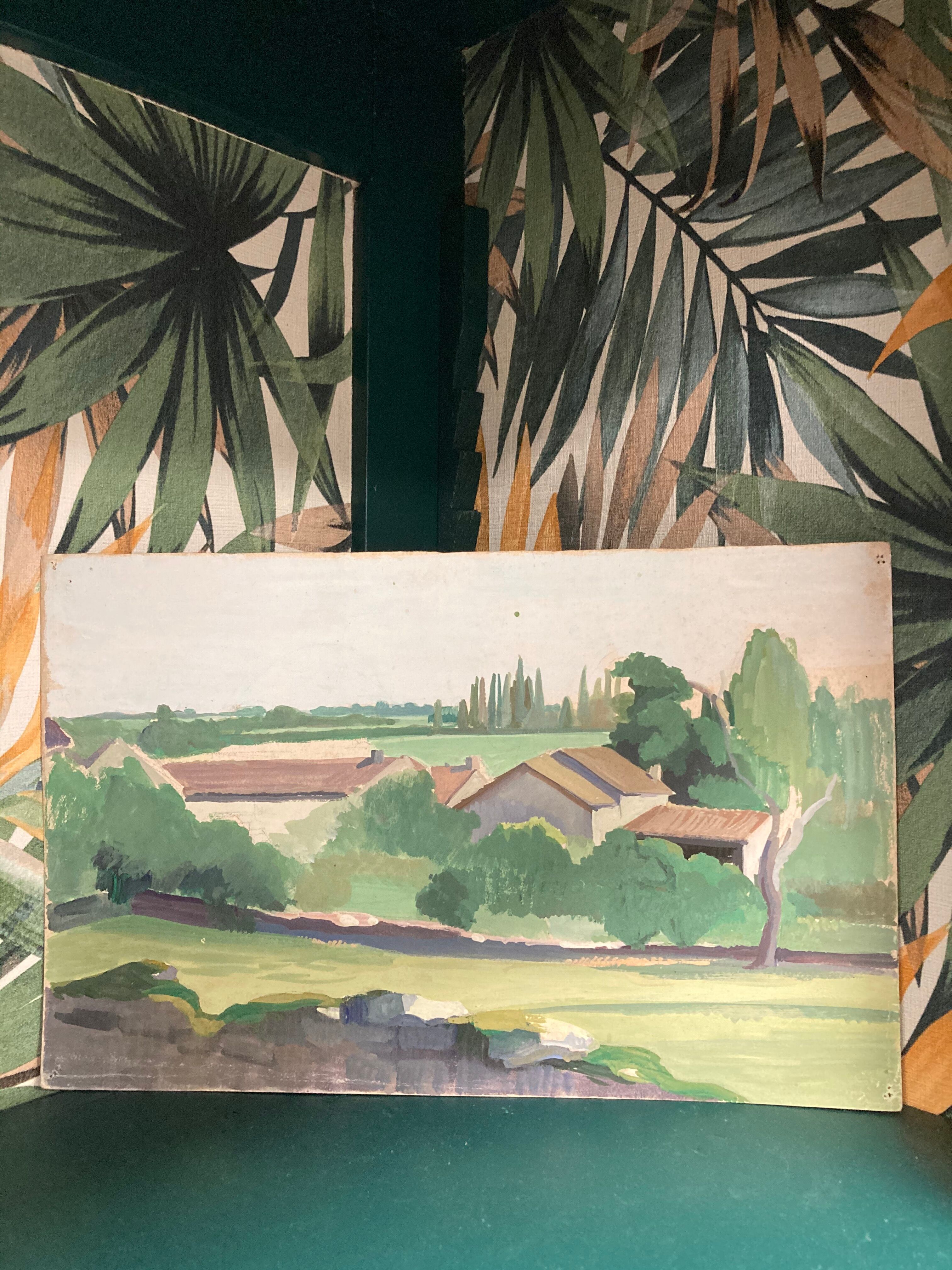 Vintage landscape painting