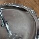 Small vintage round display stand in chrome metal – rococo style