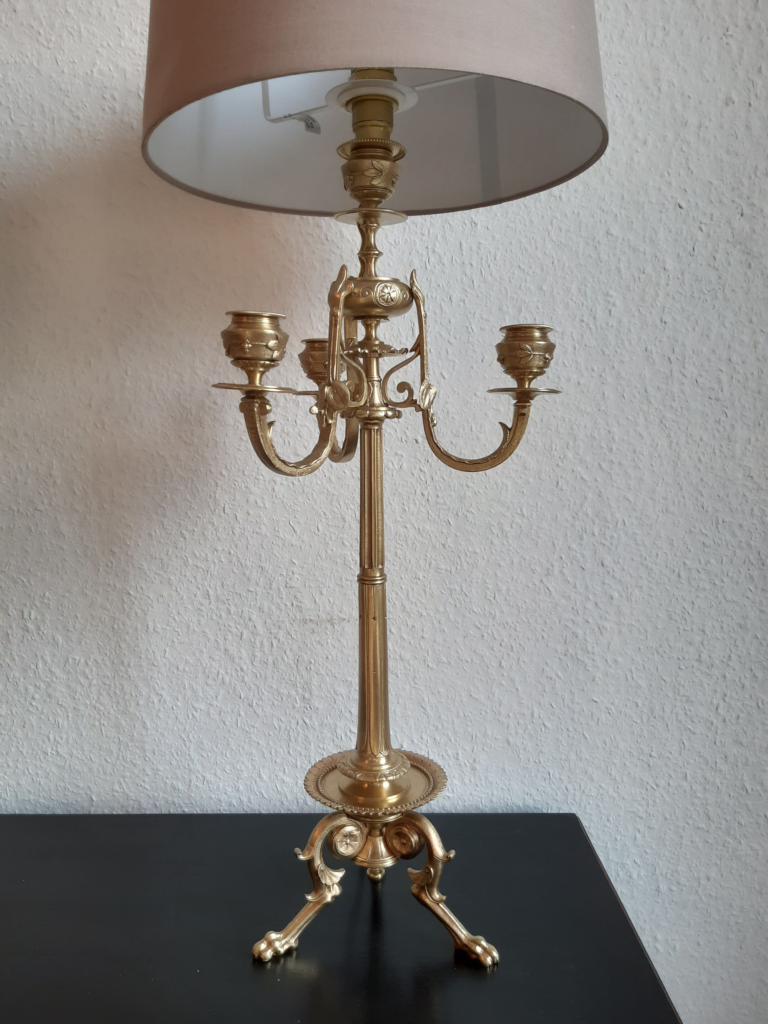 Pair of old candlestick lamps from the 19th century Napoleon III