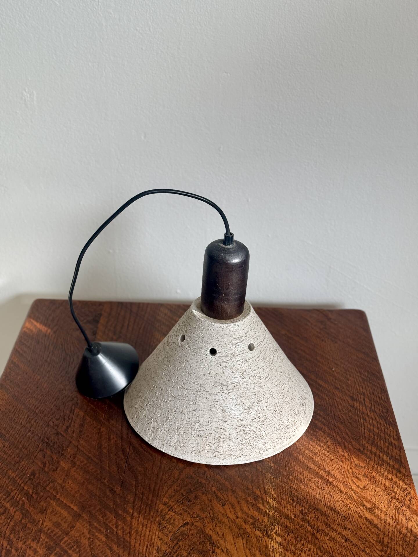 Vintage brutalist ceramic  hanging lamp