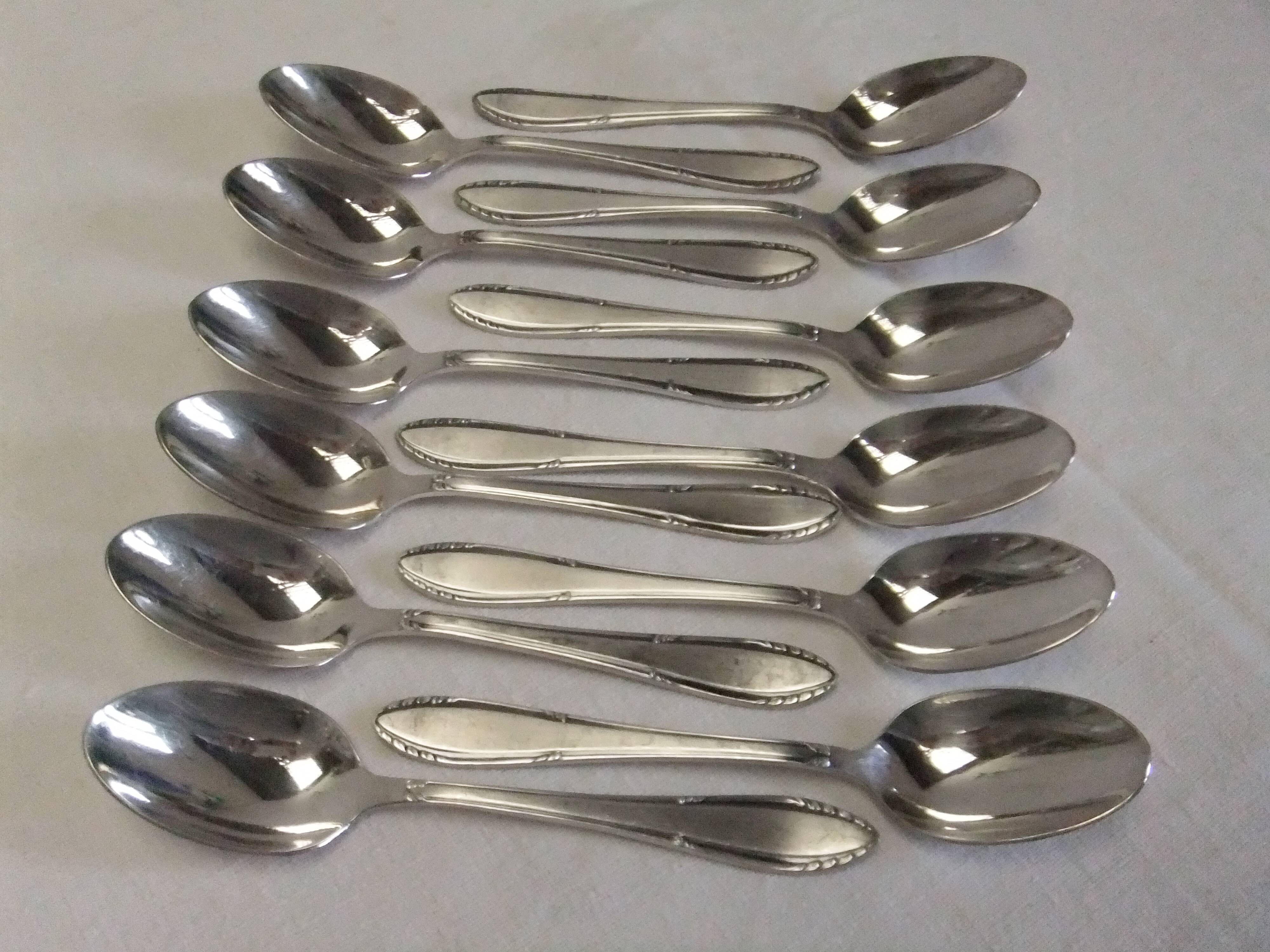 Small silver metal spoons RENEKA filet cutlery service goldsmithing