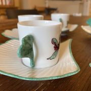 6 Hand Painted Limoges Porcelain Cups and Saucers