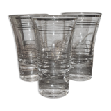 Ensemble de 3 Verres à Vin Cuit Art Déco - 1940 Certifié - Filets Dorés - French