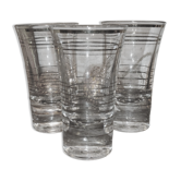 Ensemble de 3 Verres à Vin Cuit Art Déco - 1940 Certifié - Filets Dorés - French