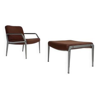 Rare armchair with footstool attributed to Gispen, 1960s