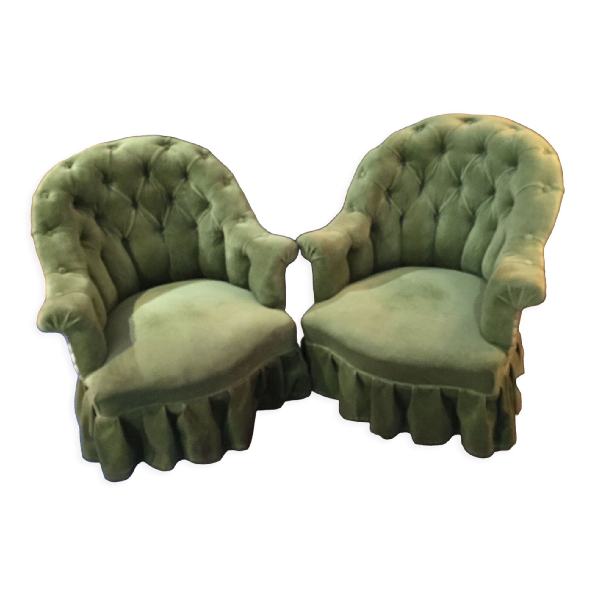 Pair toad armchairs
