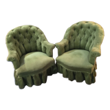 Pair toad armchairs