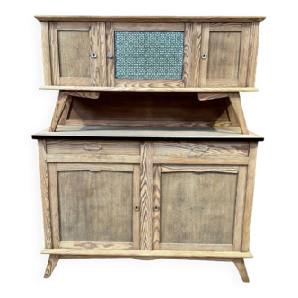 Small vintage wooden kitchen buffet from the 1960s.